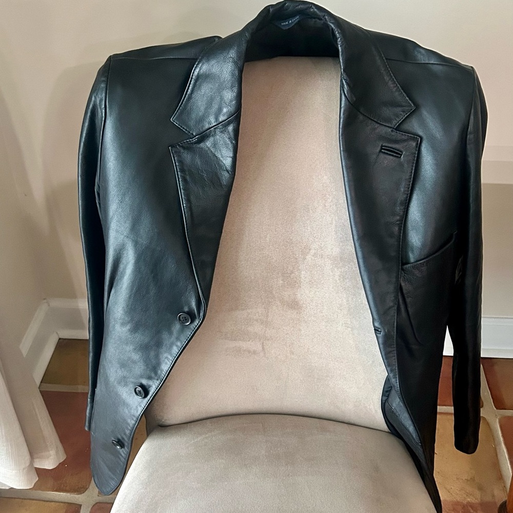 Black Leather blazer unisex from GAP